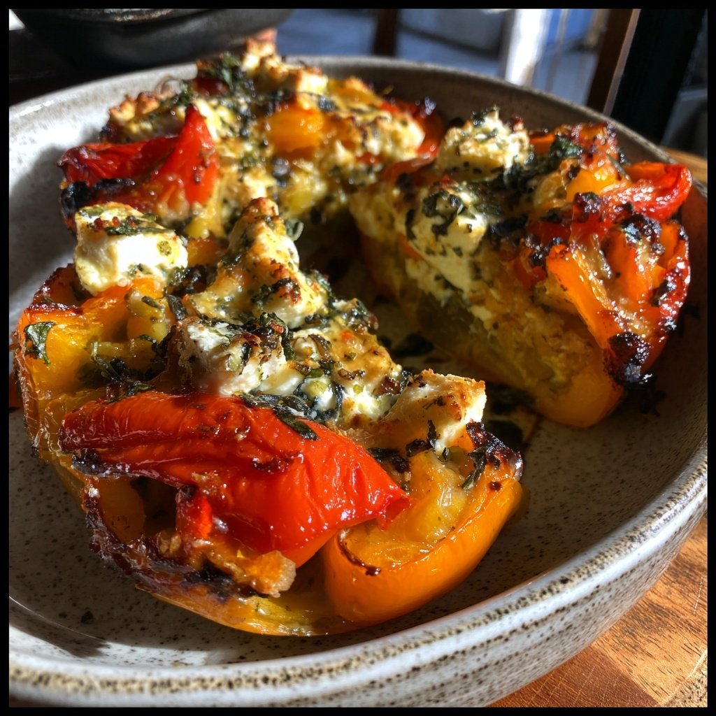 Abendessen mit Ofengemüse und Feta