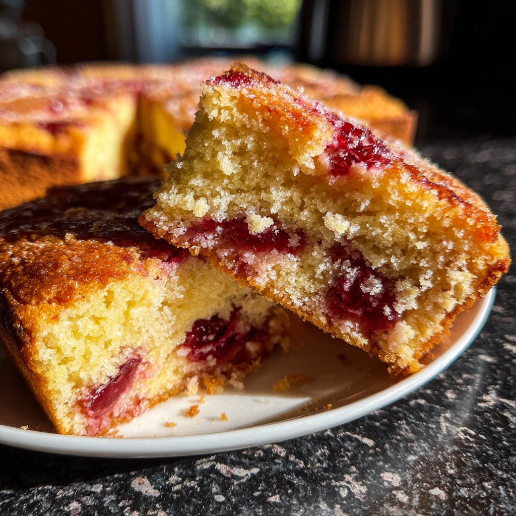 Blechkuchen mit Kirschfüllung