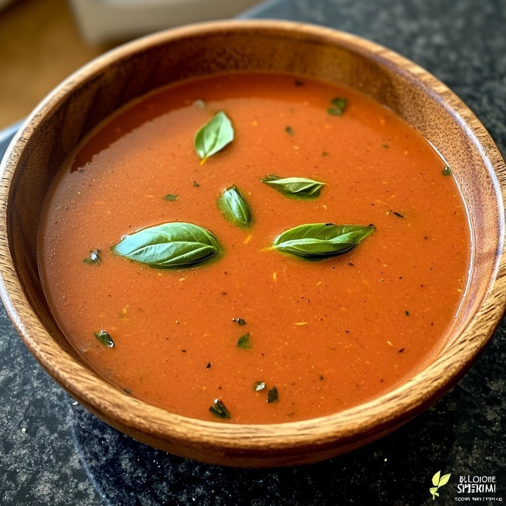 Tomatensuppe mit Basilikum