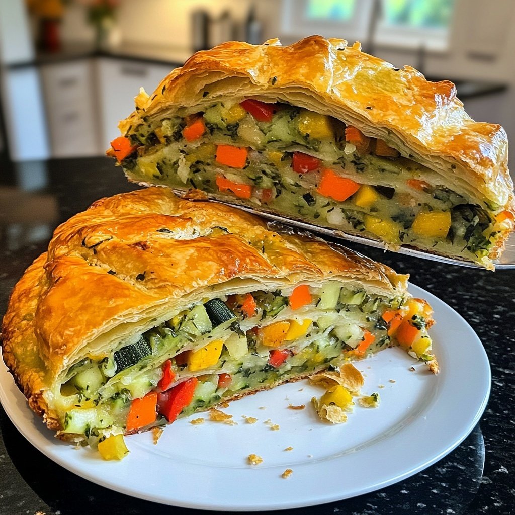 Gemüsestrudel mit Kräuterdip