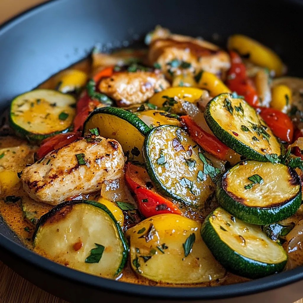 Paprika-Zucchini-Sahne-Hähnchen