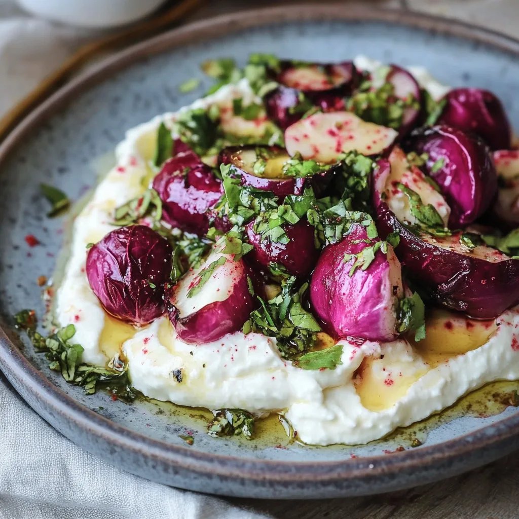 Gerösteter Rosenkohl mit whipped Feta