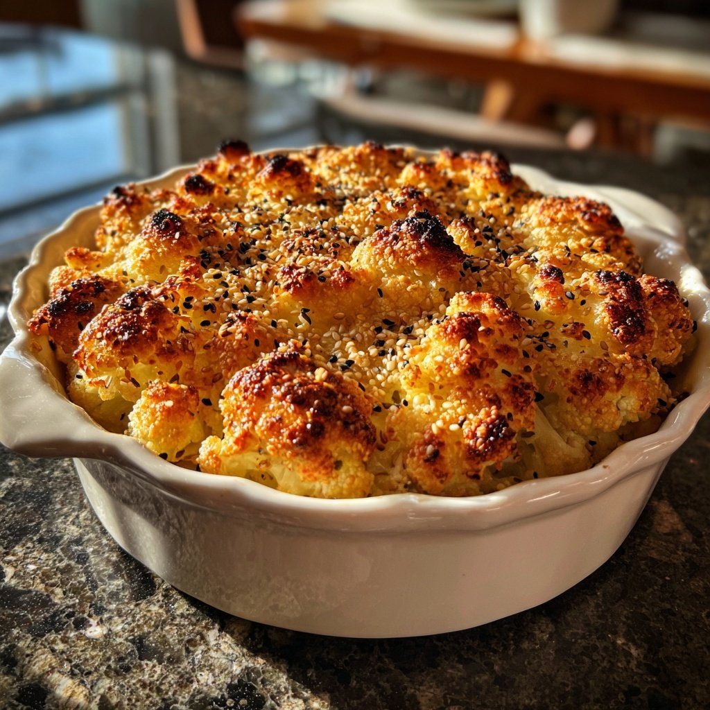 Blumenkohl mit Sesam aus dem Ofen