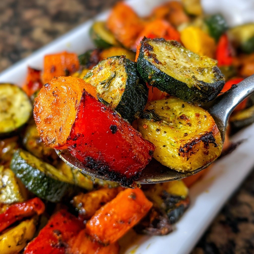 Mittagessen leicht mit Ofengemüse
