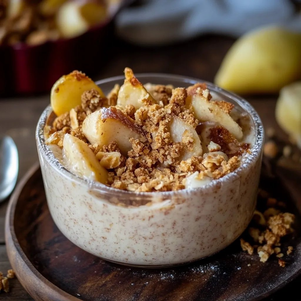 Bratapfel Crumble auf Zimtcreme